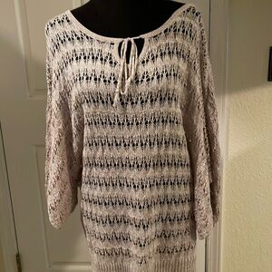 Knit short sleeve oversize blouse